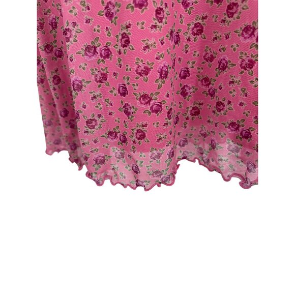 Urban Outfitters Elodie Mesh Floral Mini Short Spaghetti Strap Dress Size L - Picture 2 of 8